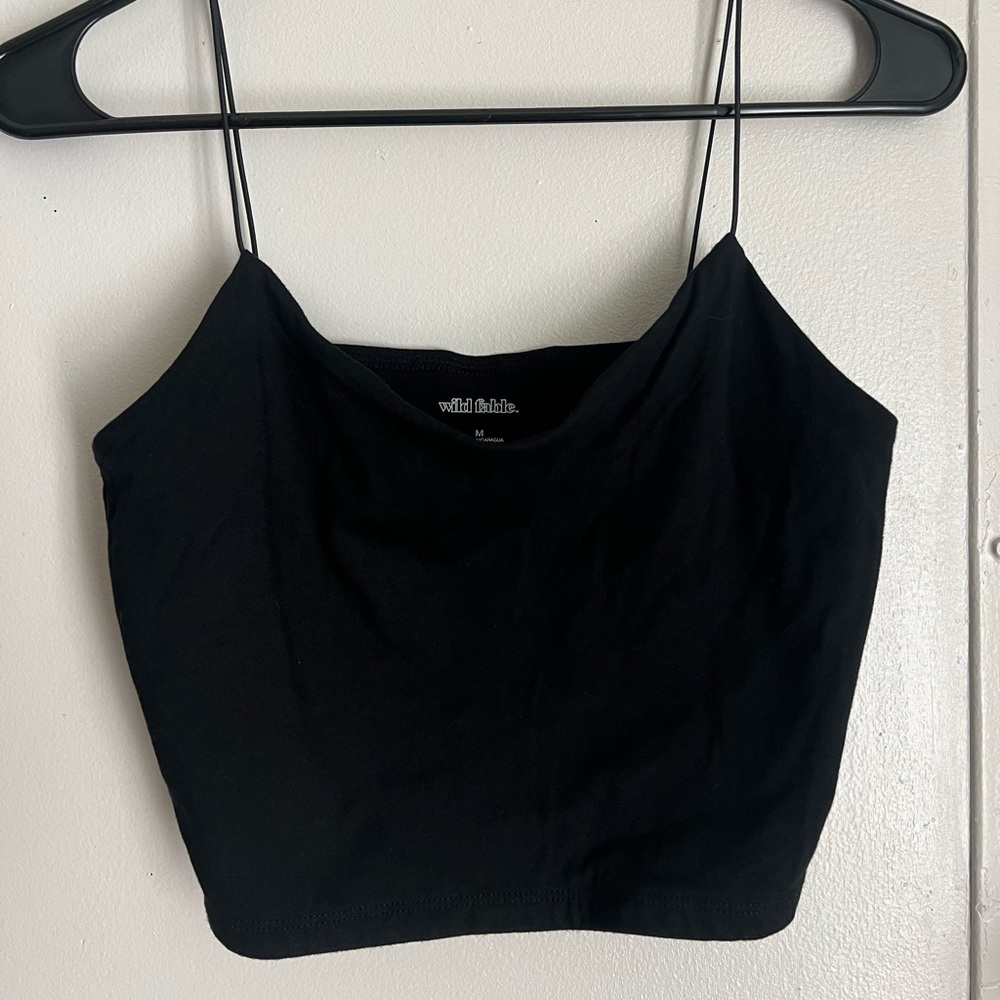 Black, tank crop top
